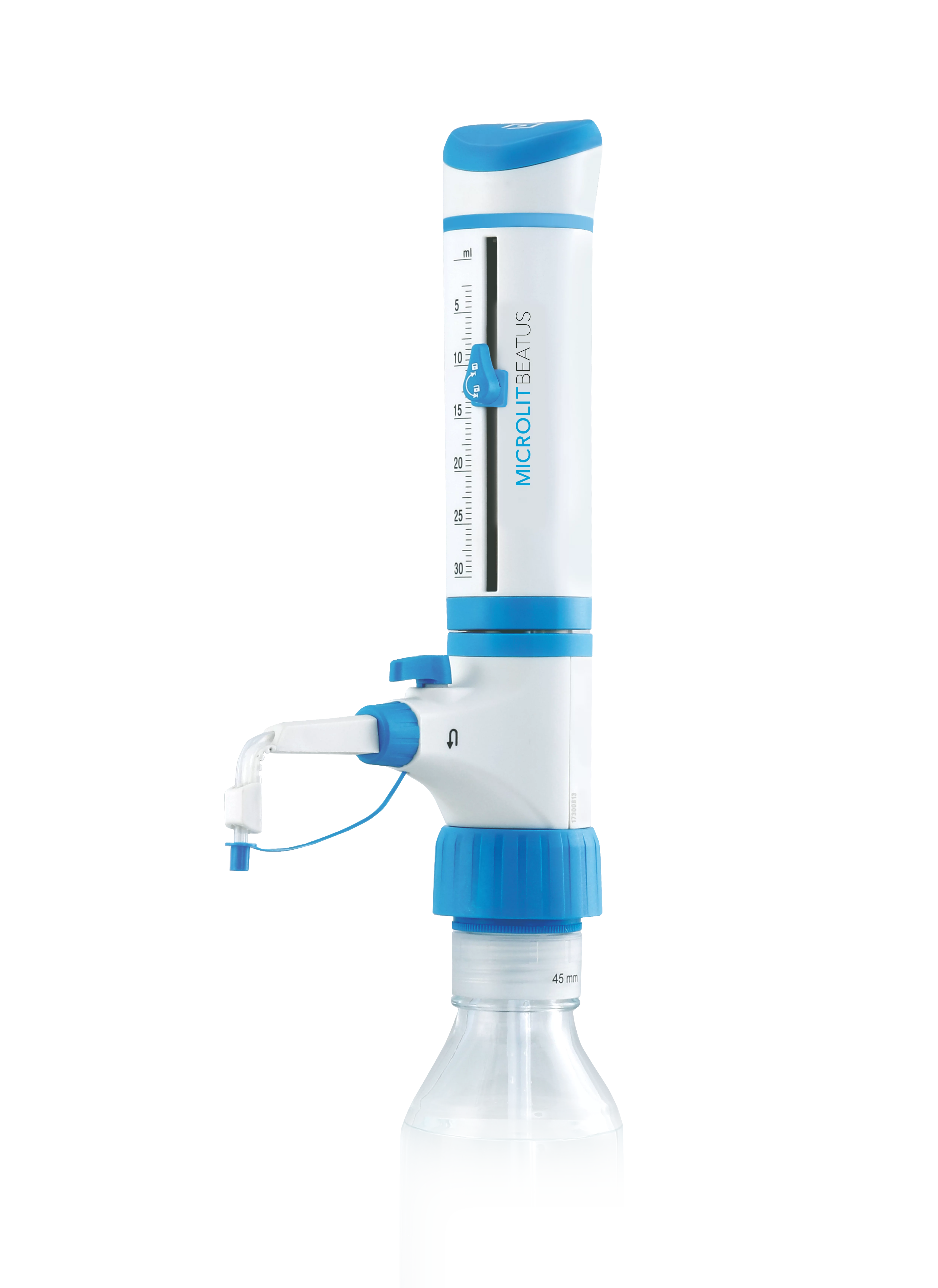Microlit BEATUS Bottle Top Dispenser with Recirculation Valve and Springless Valve® Technology
